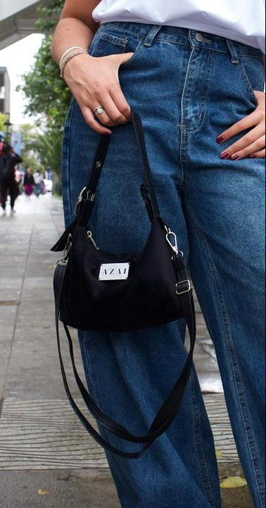 Cartera Mila Negro Felpa